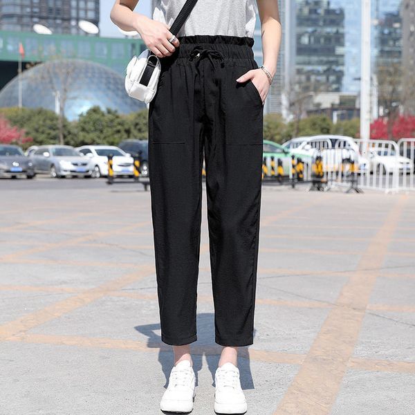 

2020 summer new harun wide leg pants korean version high waist straight tube casual loose show thin capris children