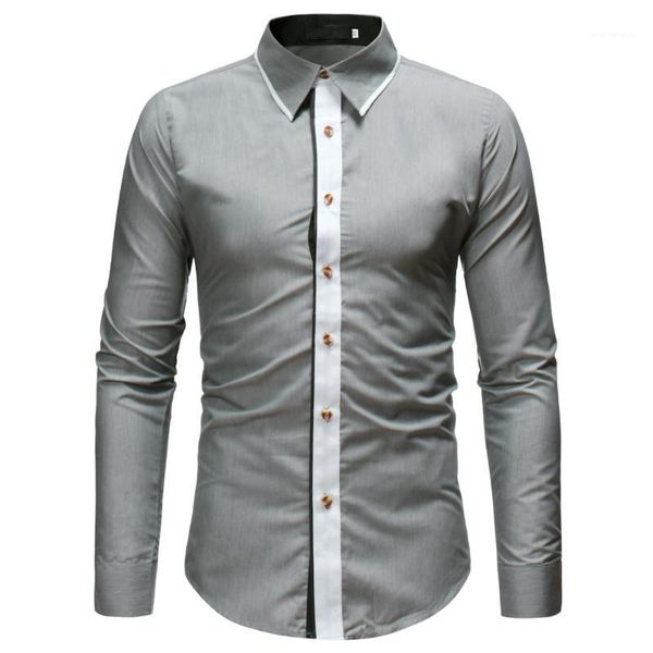 

lncdis unique men shirts casual retro vintage print long sleeve shirt blouse autumn winter camisa slim fit nightclub 101, White;black
