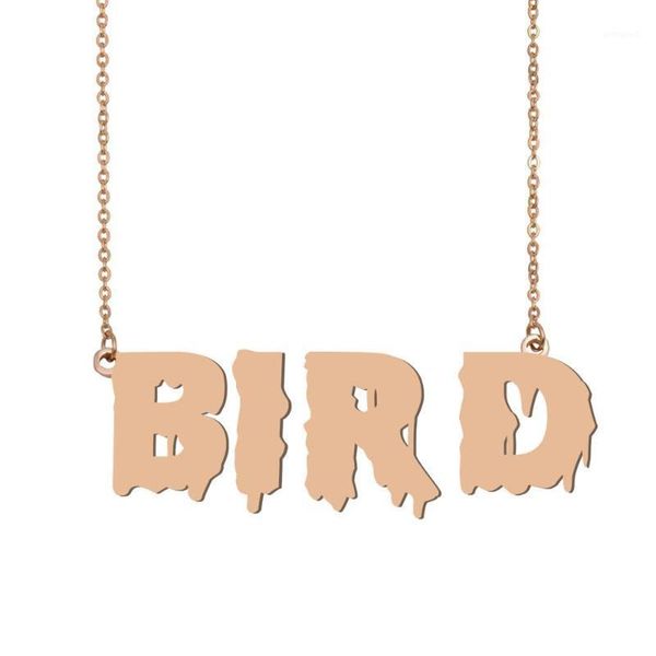 

pendant necklaces bird name necklace , cool bloody art for halloween and santa's day jewelry gift kids boys girls1, Silver