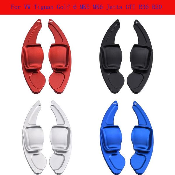 

car accessories 2pcs quality aluminum alloy steering wheel shift paddle shifter for vw tiguan golf 6 mk5 mk6 jetta gti r36 r20