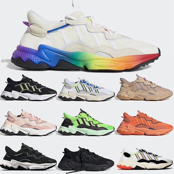 

trainers 3m reflective womens shoes mens outdoor xeno ozweego pride grey four footwear white halloween tones neon green sneakers