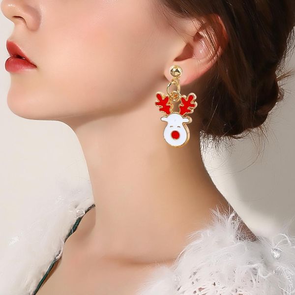 

fengrise snowman christmas earrings christmas decor for home christmas 2020 ornaments xmas gifts navidad happy new year 2021 bbymie