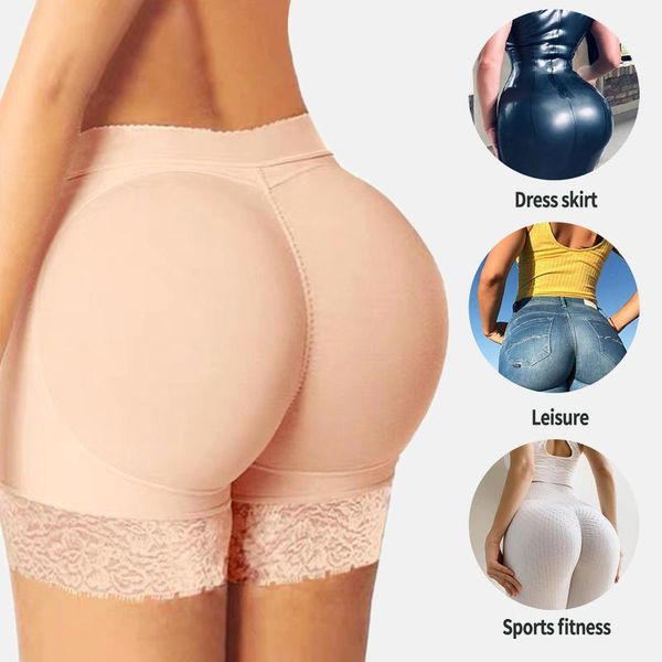 

s-3xl plus size women shapers padded bulifter hip enhancer underwear panties push up body shaper seamless panty shapewear, Black;white