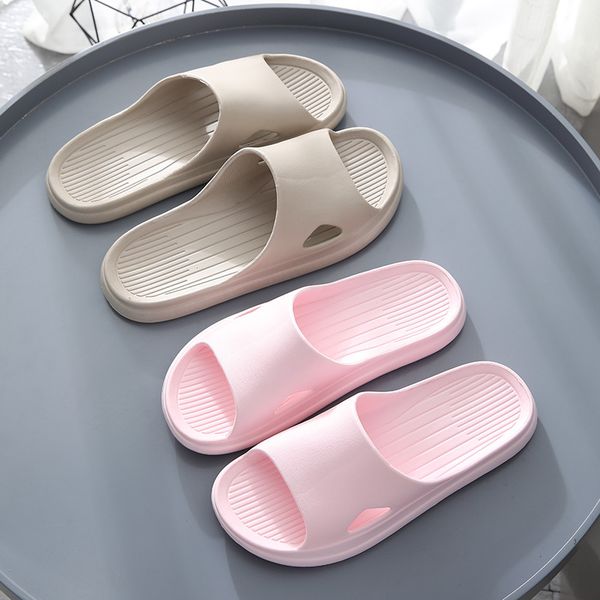 

new summer shoes woman flat sandals men women indoor home slippers flip flops solid non-slip bath slippers female shoes 2021, Black