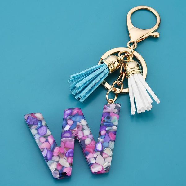 

1pcs alloy leather tassel key chain diy garments craft decorative accessories woman phone bag 26 letter tassels fringe pendants h jllssf