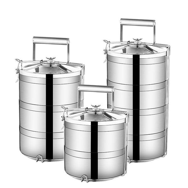 

camping portable lunch box stainless steel bento box large capacity 2 3 4 layer leakproof container wmtzec xhhair