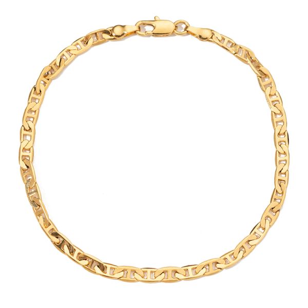 

gold color/white color 4.2mm mariner link chain flat anklet, 9 10 11 inches ankle bracelet for women men waterproof t200901, Red;blue