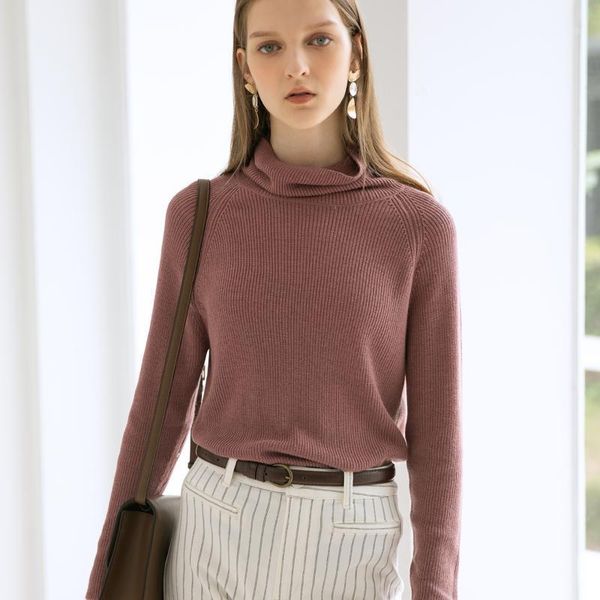 

women turtleneck sweater slim fashion basic shirt solid long sleeves short wool sweaters jacket1, White;black