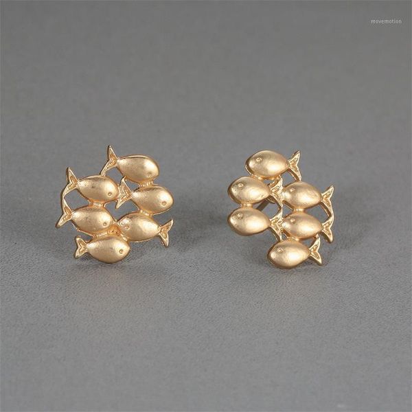 

fashionable fish upstream earrings simple earrings party anniversary unique creative jewelry1, Golden;silver