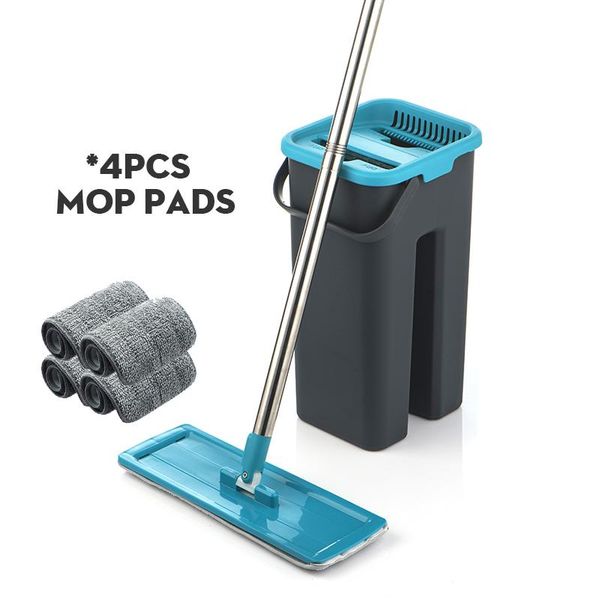 

flat squeeze mop and bucket hand wringing floor cleaning mop microfiber mop pads wet or dry usage on hardwood laminate tile bbyfju