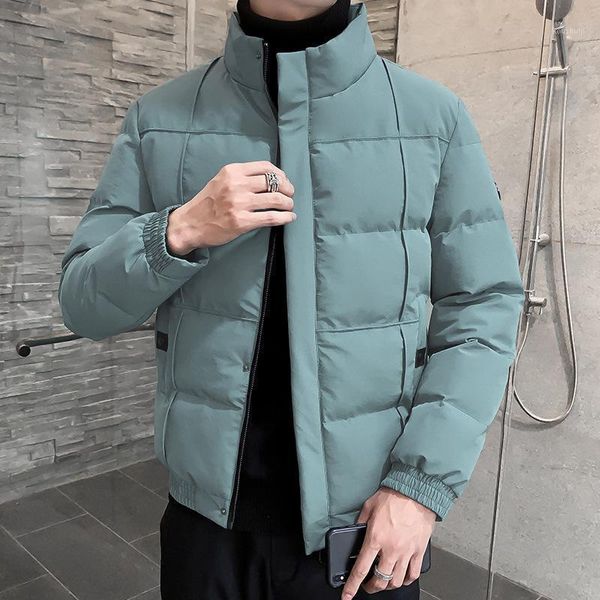 

2020 warm parkas men winter jackets thick windproof overcoats solid color brand men's parkas coat casual jacket outerwear mens1, Black
