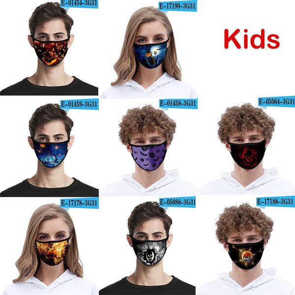 

factory printed cotton children anti halloween dust washable pumpkin spider festive party fashion outdoor face mask pd5k5