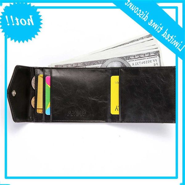 

fashion rfid women men mini translated leather slender wallets purse credit id card holders, Red;black