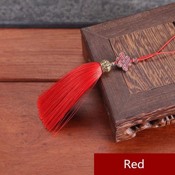 

2pcs metal caps fringe trim bookmark silk tassels diy curtain clothes bag craft supplies classical style tassel pendant 17cm h wmtqiu