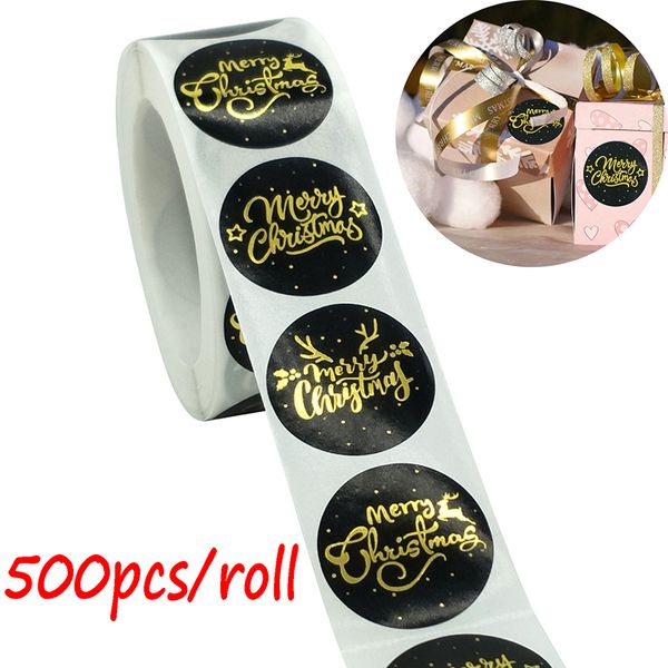

you 1pc round merry christmas 500pcs thank card box package sealing label stickers wedding decoration stationery