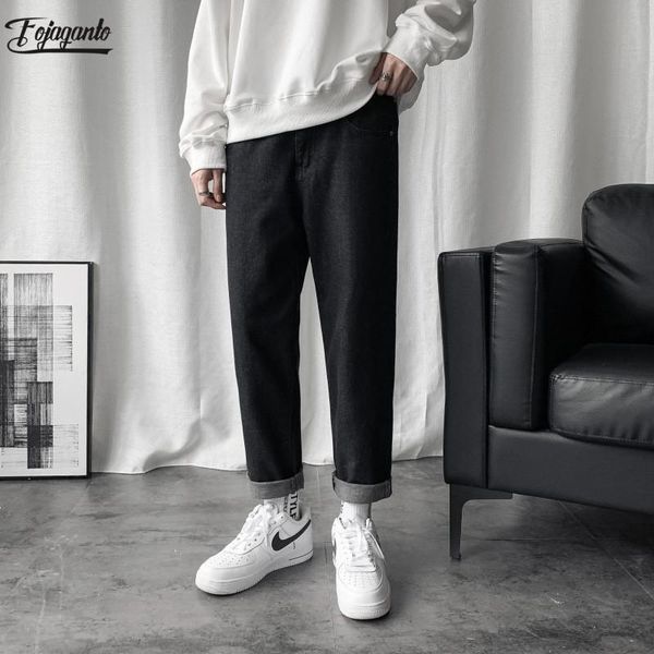 

fojaganto brand men jeans fashion men's retro jeans spring autumn new male trendy straight wild wide leg pants, Blue