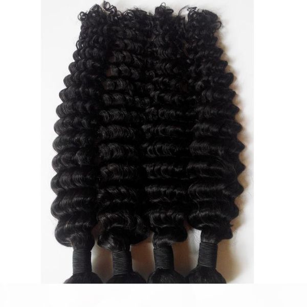 

7a peruvian indian malaysian mongolian cambodian brazilian deep curly human hair weave unprocessed european indian hair wefts extensions, Black