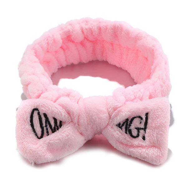 

letter omg flannel soft bow headbands for women turban holder hairbands wash face band girls headwear hair accessories