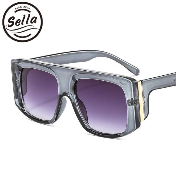 

sunglasses sella 2021 fashion men women oversized goggle trending retro pc frame gradient lens gafas hombre shades for, White;black