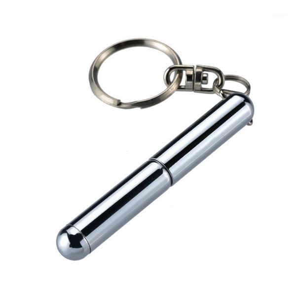 

2 in 1 pointer extendable steel ballpoint pen teaching tool magic pen metal key ring1