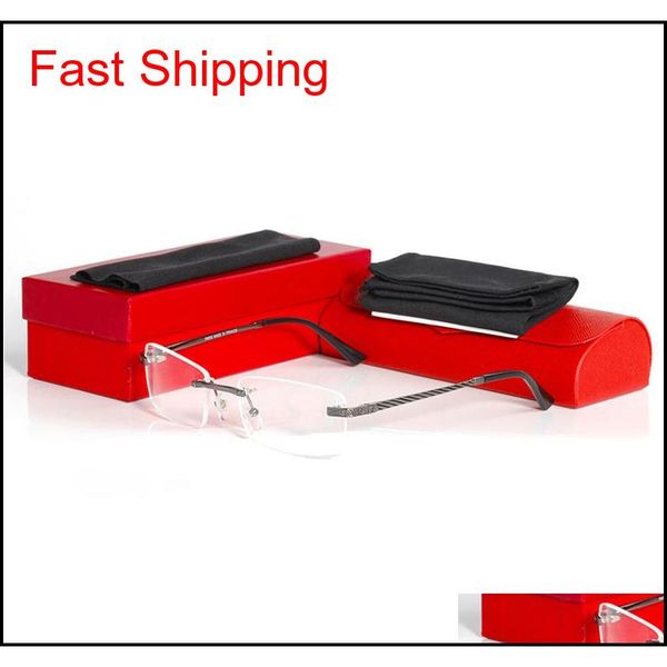 

2020 optical frames rimless metal frame glasses rectangle eyeglasses frames men man wilear gla qylbzr bde_luck, Blue