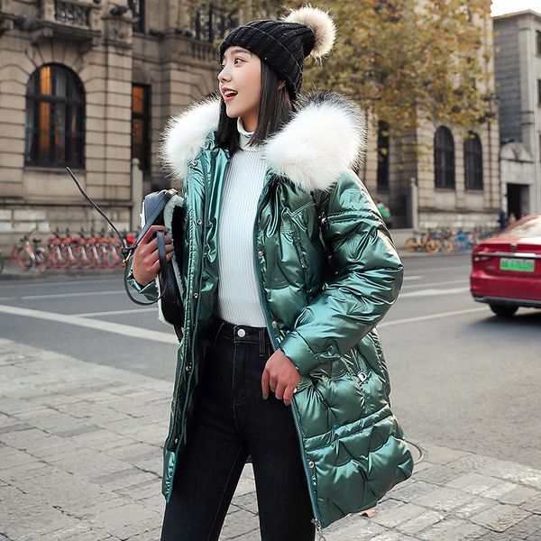 

2021 new new winter jacket women plus size zipper hooded female jacket coat solid warm parka clothing rvih, Black