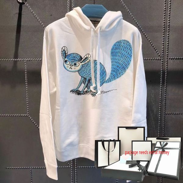 

design men fashion printing hoodies animal letter print women pullover casual hip hop sweatshirt long sleeve sweatshirts 2023 loose hoodie, Black