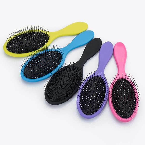 

women detangle hair brush salon hairstyles comb wet dry scalp massage brushes wh998, Silver