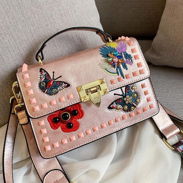 

embroidered women's shoulder bag luxury design female messenger bag ladies handbags shopper discount bags for women 2020 girl