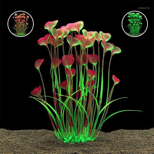 

decorative flowers & wreaths 40cm large aquarium landscape artificial plastic grass fake water plants flores artificiales for home fish tank