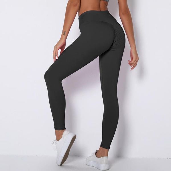 

high waist wrinkle push up leggings tights pencil pants fitness legging sweat trousers streetwear joggers spodnie pantalon1, Black;white