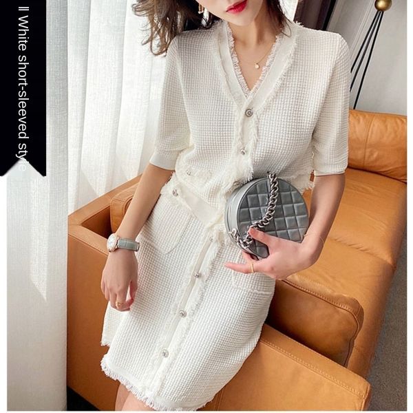 

4tacf верхняя часть тела и upper красивые летние специальные суда красивая v-образным вырезом изящная юбка вязаный кардиган юбка черная кист, Gray