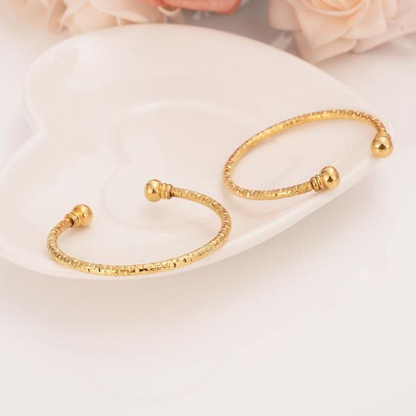 

small lovely gold dubai africa bangle arab jewelry gold charm girls india anklet bracelet jewelry for kids baby birthday gift1, Black