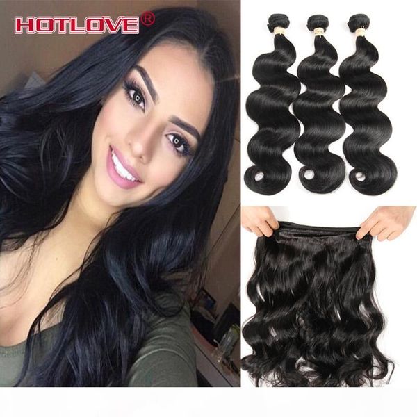 

hotlove перуанского virgin hair body wave 8а перуанский body wave необработанного virgin human перуанского волос remy weave выдвижение 3шт, Black