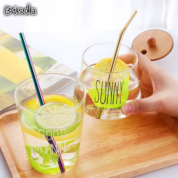 

drinking straws eco-friendly children stainless steel 6mm straight/bend reusable plus cleaner brush1