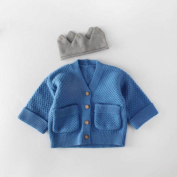 

ins2020 spring autumn and new boys girls children's sweater knitted et versatile cardigan ktnu, Blue