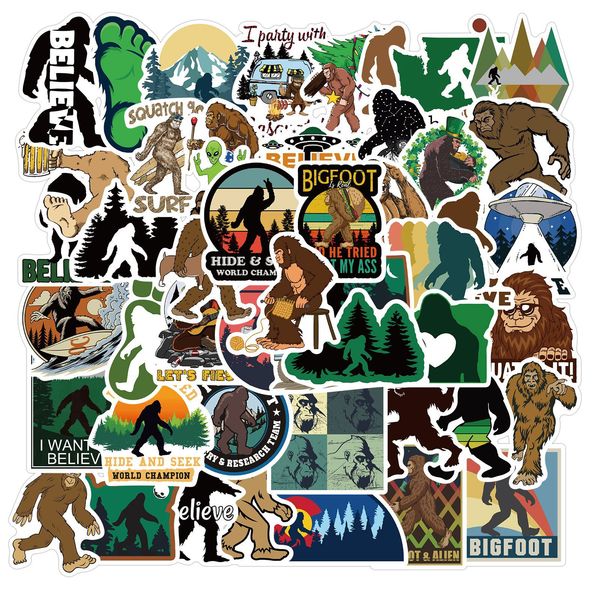 

50pcs/set big foot small waterproof stickers for bike lapnotebook car guitar