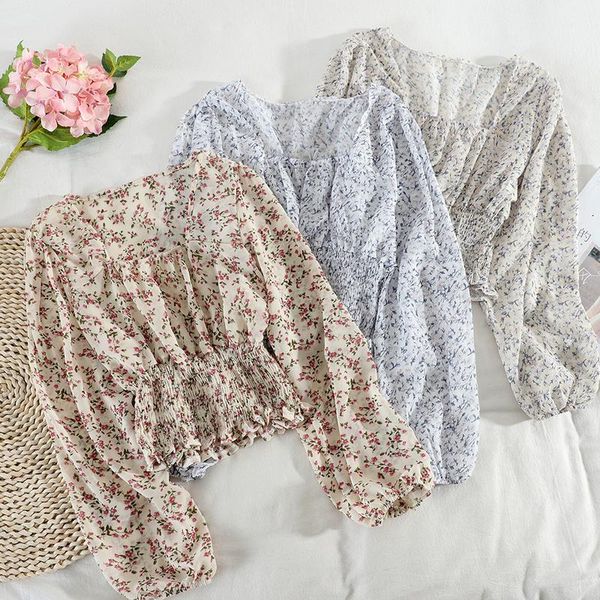 

women's blouses & shirts 2021 delivery fast printing long sleeved short version beautiful girl good quality elastic shirt design blouse, White