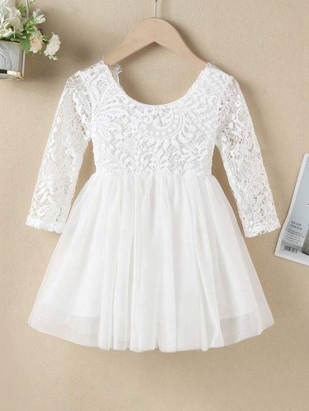 

toddler girls lace bodice mesh hem dress she, Red;yellow