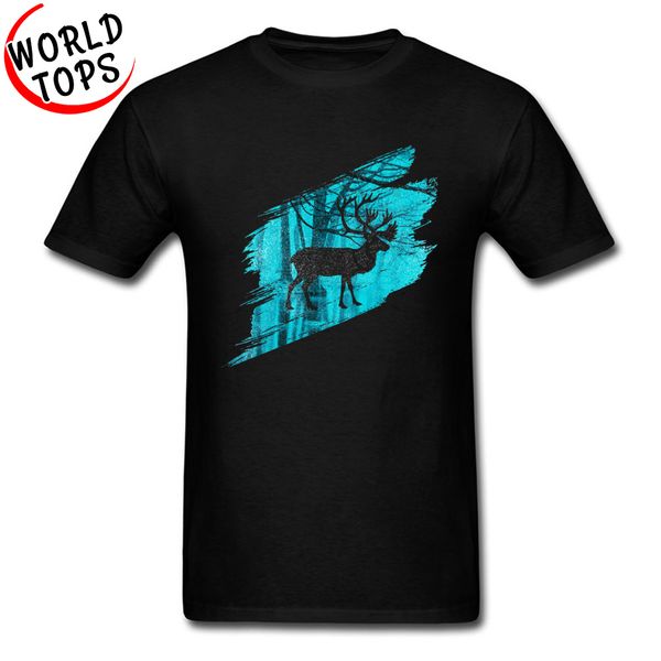 

cool crazy for guys reindeer on the snowy forest pastel painting wearing tshirt animal tees hooded sweatshirt hoodie men t shirt