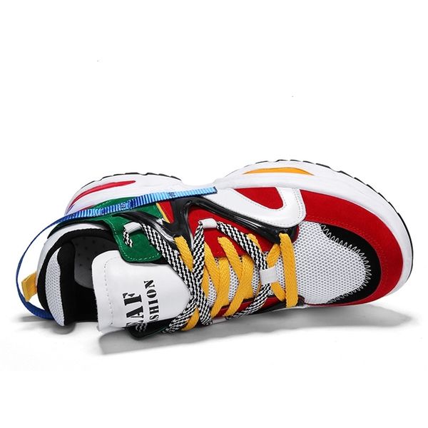 

2020 spring and autumn new men's shoes trend thick bottom dad sneakers women fashion breathable tennis net sports running shoes