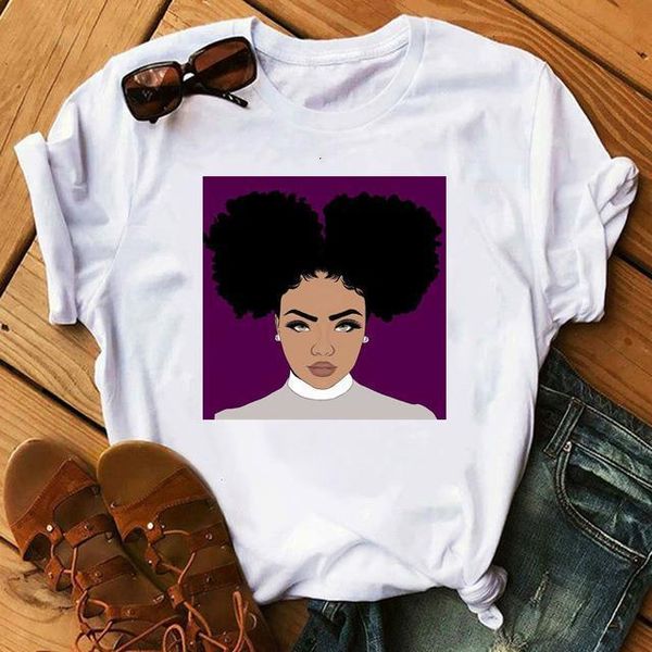

cool melanin черная девушка напечатана женская футболка harajuku футболки для женщин летний хип-хоп футболка femme vogue хлопковые топы, White