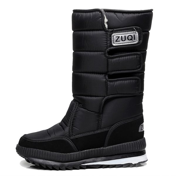 

women high snow plush warm plus size 35 to big 42 easy wear girl white zip shoes female boots winter y200115, Black