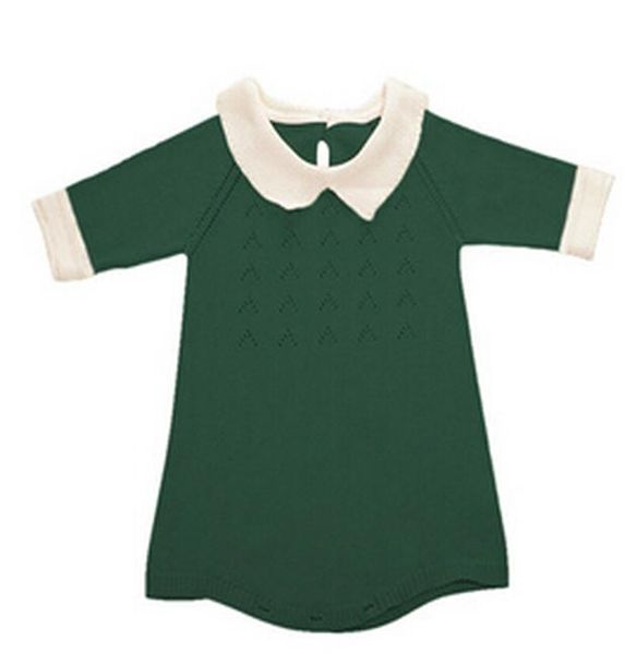 

new 2018 baby girls dress cotton knit crochet baby girl romper kids seven sleeve jumpsuit infant new born toddler sweater dress sqczwd, Blue