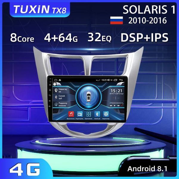 

tuxin 9" car radio for solaris 1 2010 2011 2012 2014 2021 navigation gps multimedia video player android 8.1 accessories car dvd