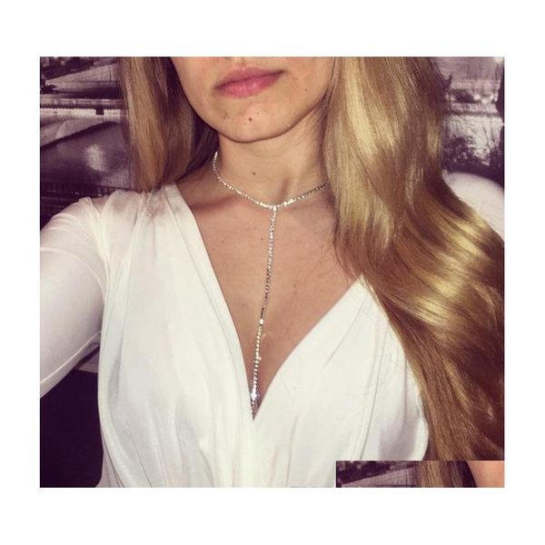 

fashion brand claw crystal body chain body jewelry women rhinestone choker necklace gold bikini beach belly chains jllnme bdesybag, Silver