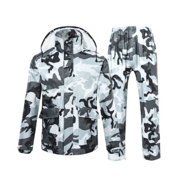 Undurchlässige Polyester Erwachsene Regenmantel Camouflage Männer Frauen Regen Mantel Universal Outdoor Wasserdichte Angeln Regenbekleidung Regen Jacke 201202