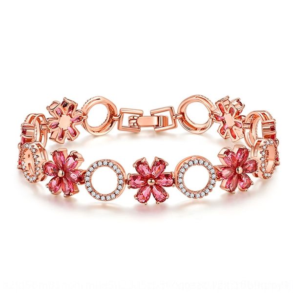 

gv9e8 women's snowflake crystal zircon bracelet y82ma fashion sweet new bracelet jewelry gift jewelry multi-layer, Golden;silver