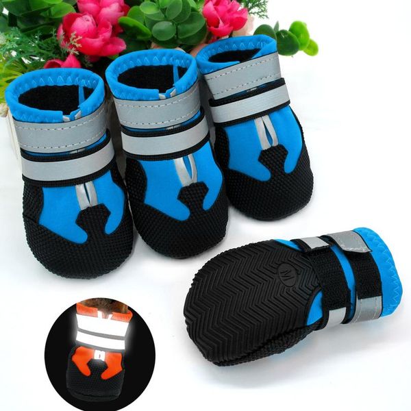 

reflective dog shoes waterproof large big dogs shoe boot non-slip pitbull bull dog warm winter rain snow boots 4pcs pet wmthkj