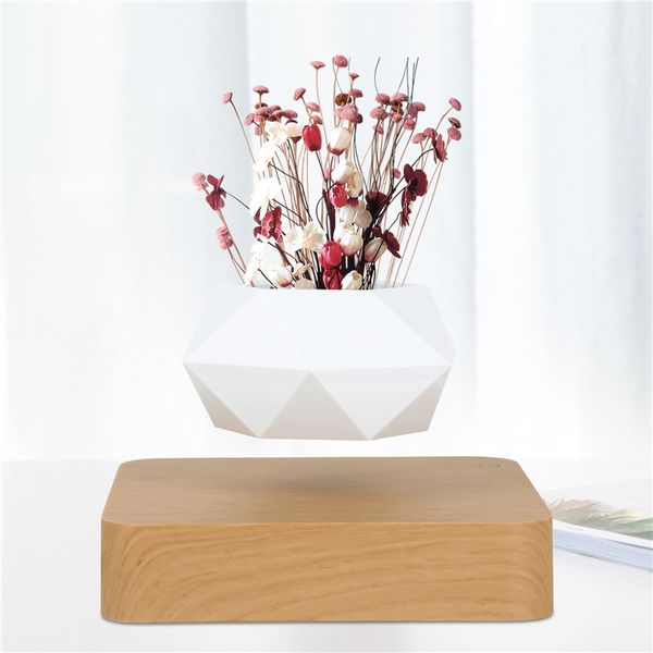 

magnetic suspension flower pot levitating air bonsai pot plant pot succulent patio decoration deskflower/green plant